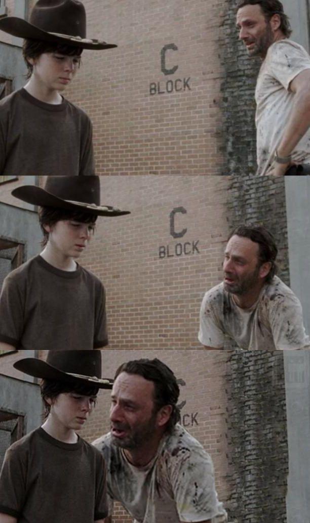 3 tier Rick and Carl Blank Meme Template
