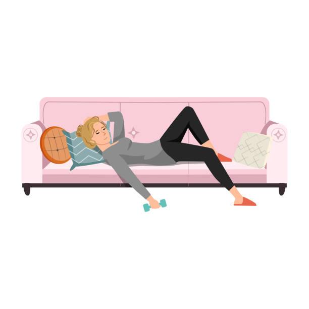 Lazy Woman On Couch Cartoon Blank Meme Template