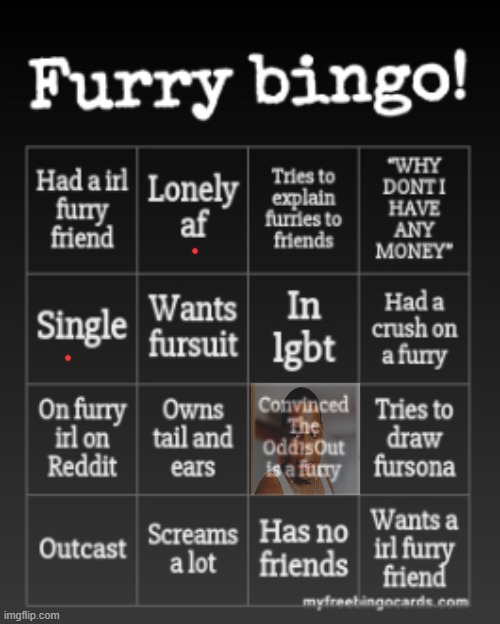 Furry bingo | image tagged in furry bingo | made w/ Imgflip meme maker