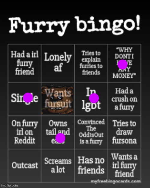 Furry bingo | image tagged in furry bingo | made w/ Imgflip meme maker