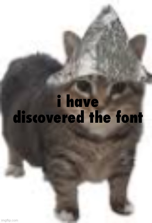 psyop cat | i have discovered the font | image tagged in psyop cat | made w/ Imgflip meme maker