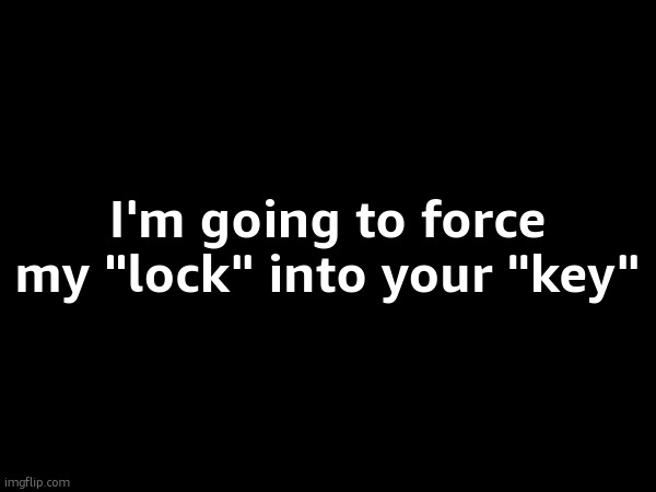 I'm going to force my "lock" into your "key" | made w/ Imgflip meme maker