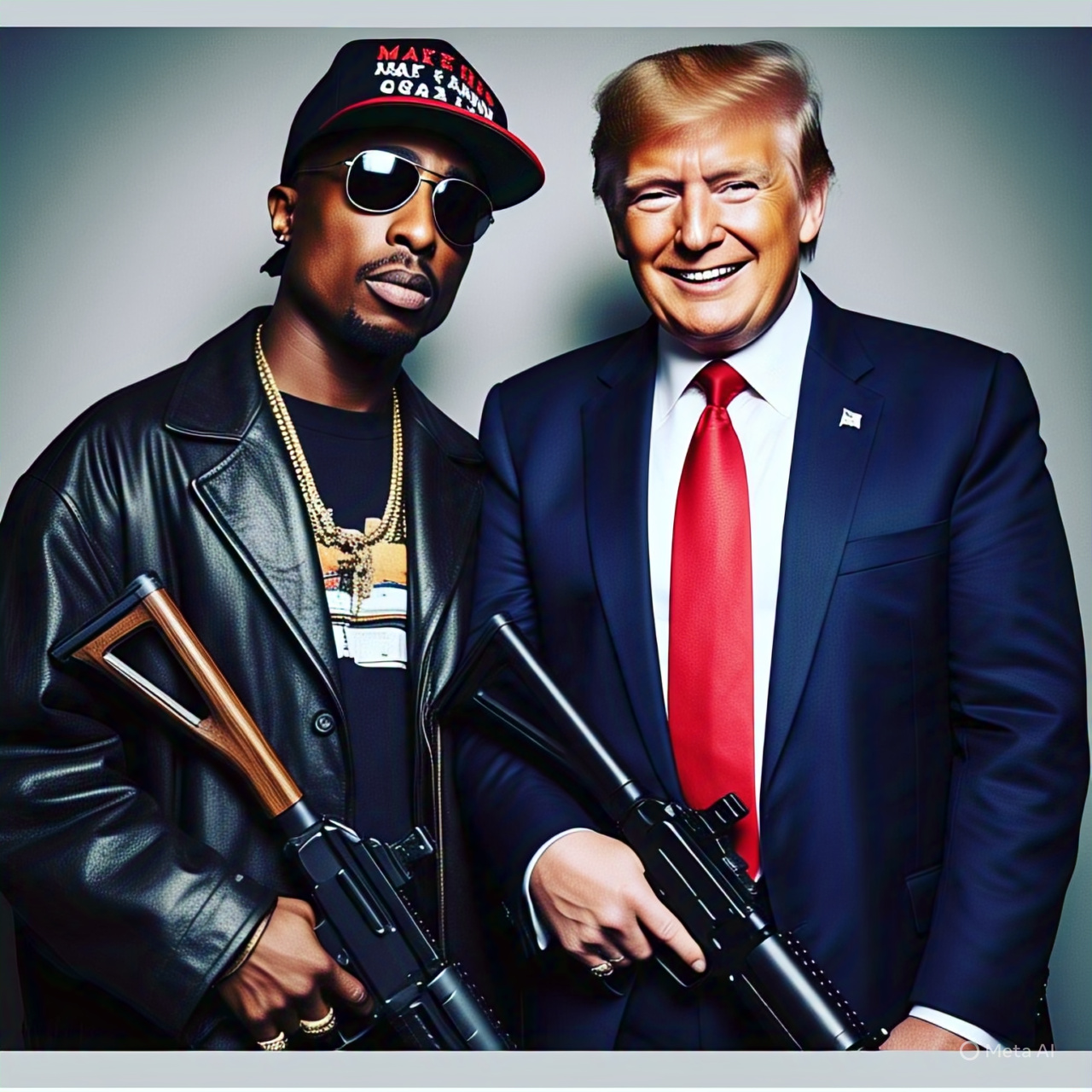 Maga 2pac and trump Blank Meme Template