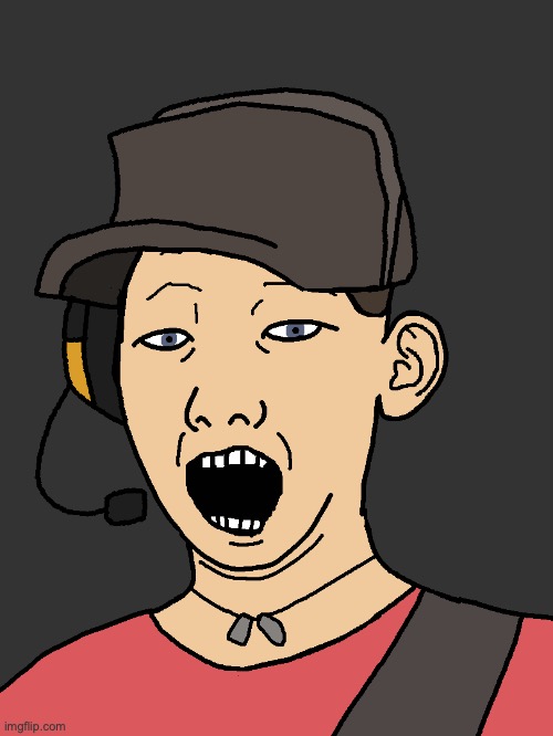 Scout as a soyjak | made w/ Imgflip meme maker