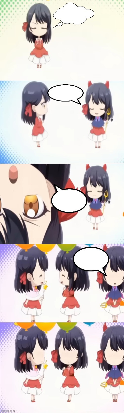 Devil suggestion, angel suggestion, and then realization Blank Meme Template