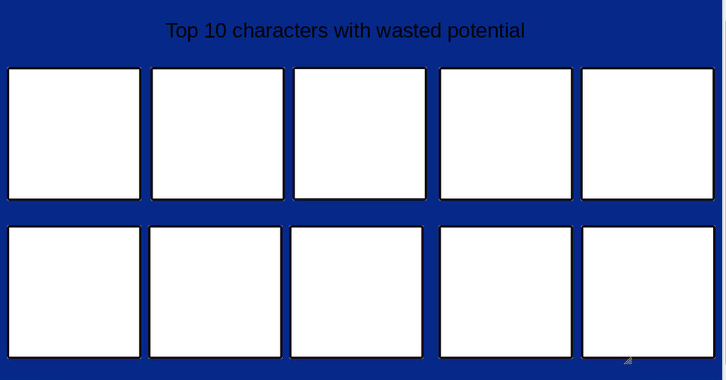 top 10 wasted characters Blank Meme Template