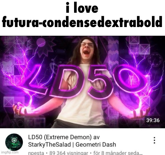 i love futura-condensedextrabold | made w/ Imgflip meme maker