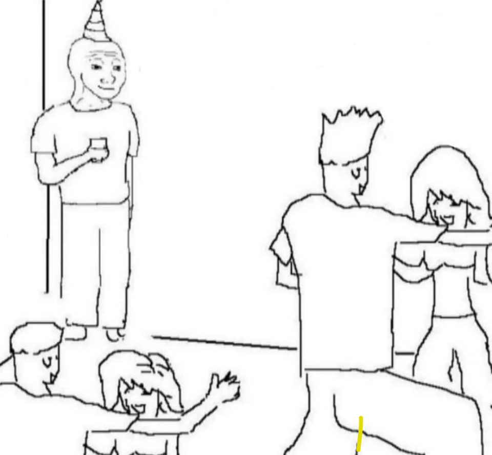 Alone at the party Blank Meme Template
