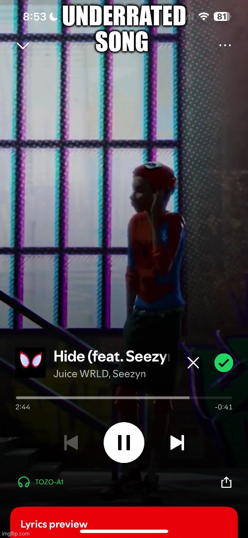 UNDERRATED SONG 🎶 | made w/ Imgflip meme maker