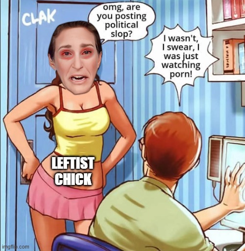political | LEFTIST
CHICK | image tagged in political | made w/ Imgflip meme maker