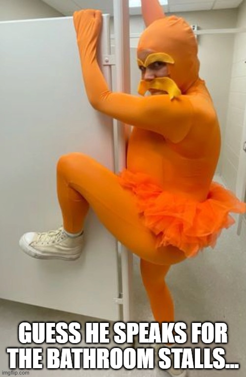 Creepy Lorax | GUESS HE SPEAKS FOR THE BATHROOM STALLS... | image tagged in cursed image | made w/ Imgflip meme maker