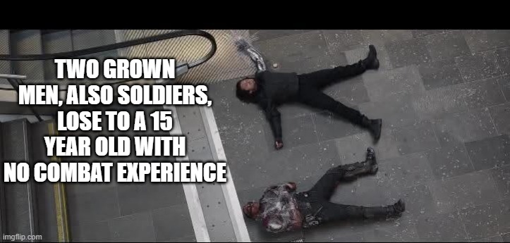 I Hate You | TWO GROWN MEN, ALSO SOLDIERS, LOSE TO A 15 YEAR OLD WITH NO COMBAT EXPERIENCE | image tagged in spiderman,civil war | made w/ Imgflip meme maker