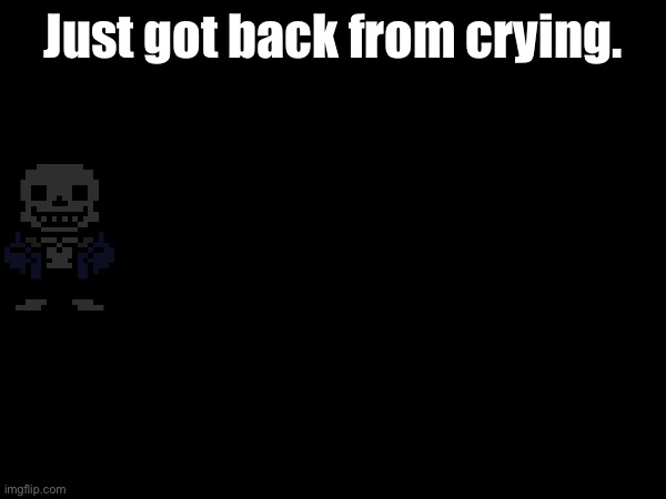 (I may not be posting at all today. -Drunk_Spinel) | Just got back from crying. | image tagged in sans of topic | made w/ Imgflip meme maker