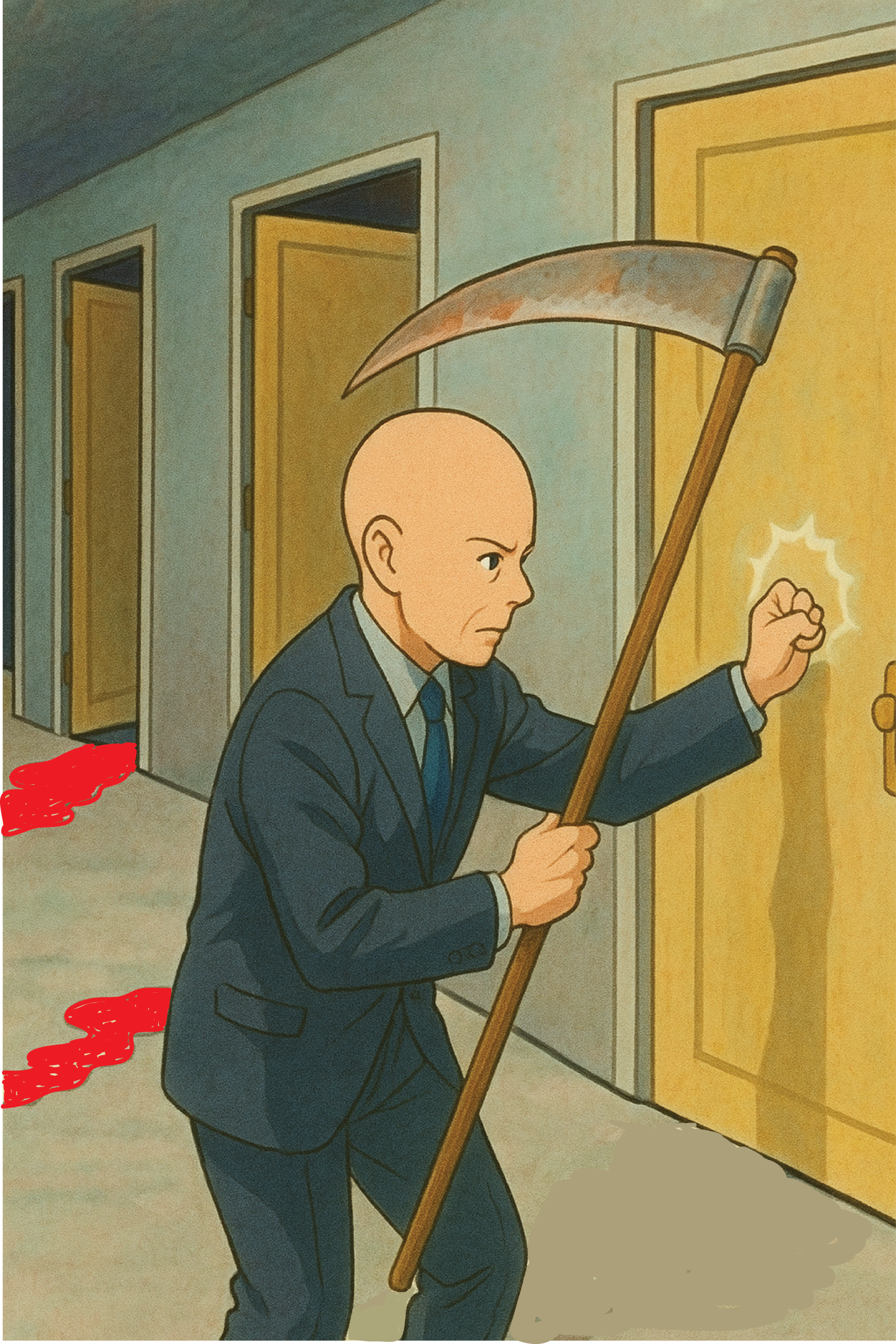 Death judge knocking at door Blank Meme Template