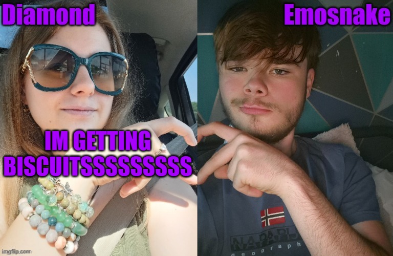 Diamond and ES shared couple temp | IM GETTING BISCUITSSSSSSSSS | image tagged in diamond and es shared couple temp | made w/ Imgflip meme maker