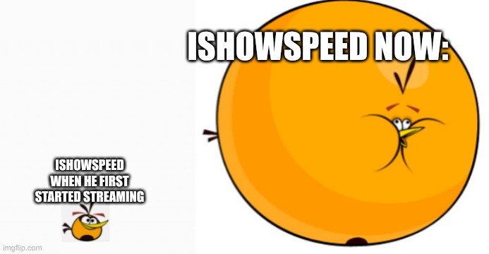 he does all sorts of crap ig | ISHOWSPEED NOW:; ISHOWSPEED WHEN HE FIRST STARTED STREAMING | image tagged in bubbles normal and inflation | made w/ Imgflip meme maker