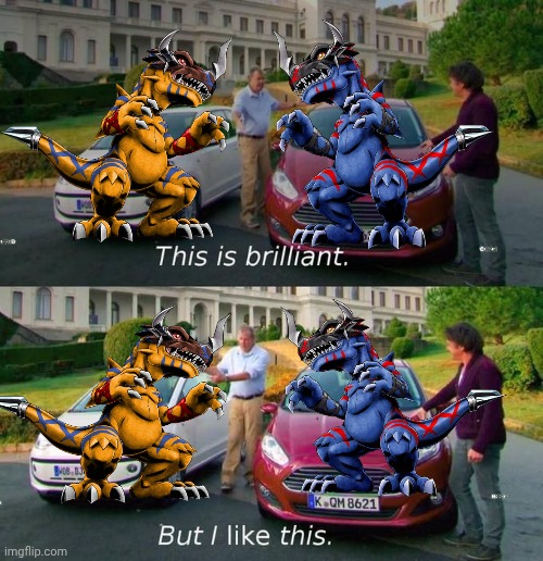 Greymon Blue X Antibody is cool.... but I want it in orange! | image tagged in this is brilliant but i like this,digimon | made w/ Imgflip meme maker