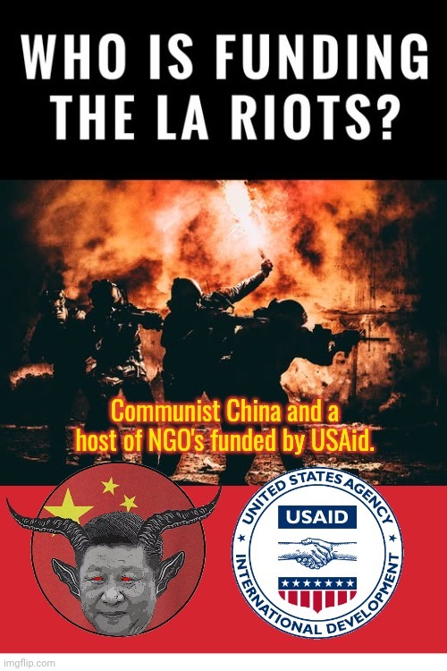 Who is funding the LA Riots? | image tagged in xi jinping,riots | made w/ Imgflip meme maker