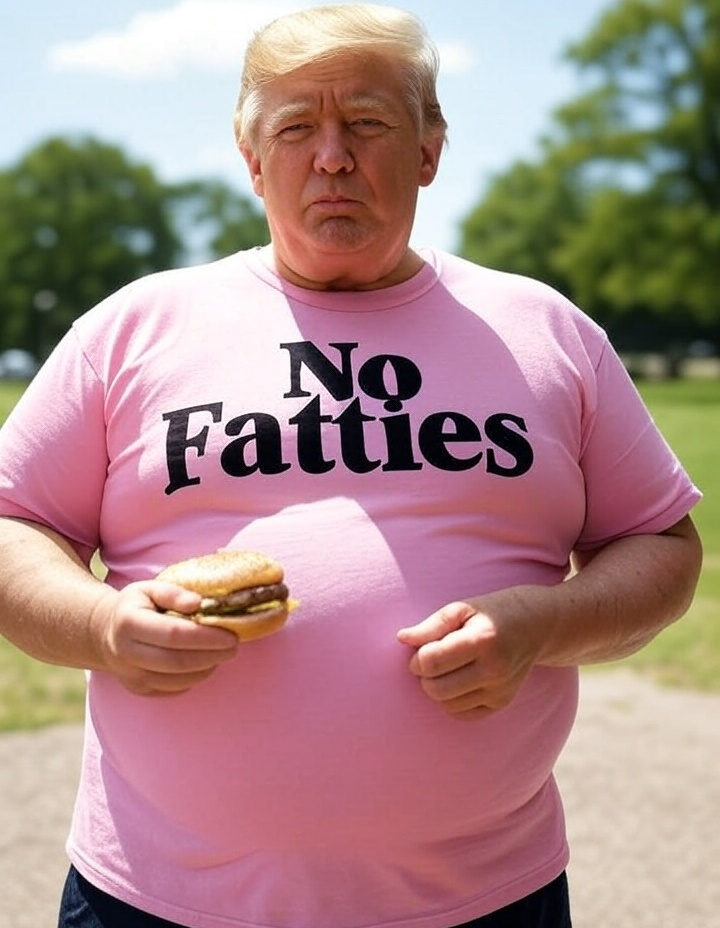 Donald Trump obese hamburger no fatties fatty Blank Meme Template