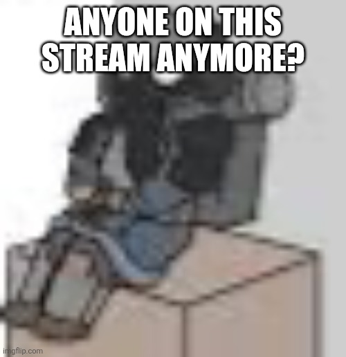 Little krieger | ANYONE ON THIS STREAM ANYMORE? | image tagged in little krieger | made w/ Imgflip meme maker