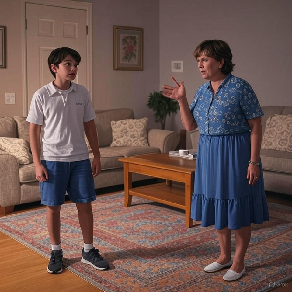 Mom and Son Arguing Blank Meme Template