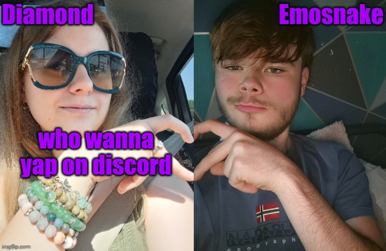 Diamond and ES shared couple temp | who wanna yap on discord | image tagged in diamond and es shared couple temp | made w/ Imgflip meme maker