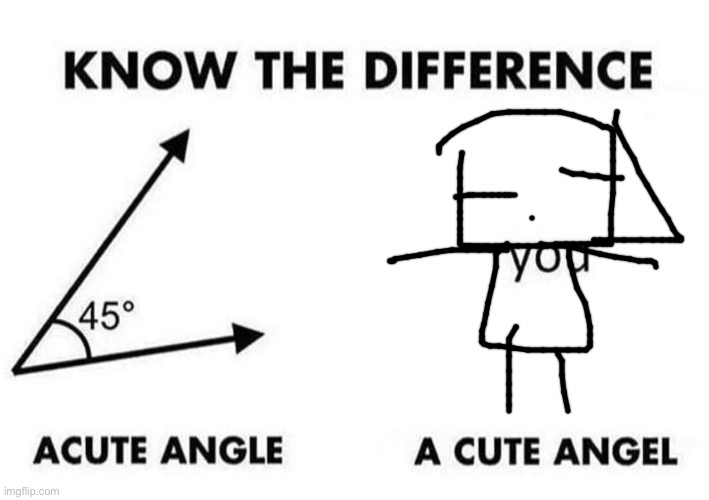 haii | image tagged in acute angle a cute angel | made w/ Imgflip meme maker