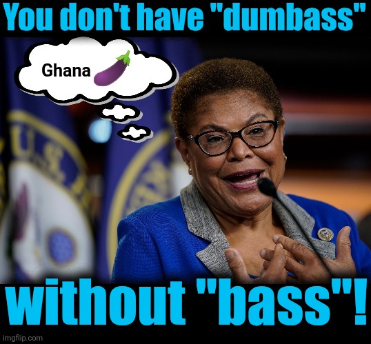 LA's biggest problem | You don't have "dumbass"; Ghana; without "bass"! | image tagged in karen bass,memes,ghana d,democrats,los angeles,riots | made w/ Imgflip meme maker