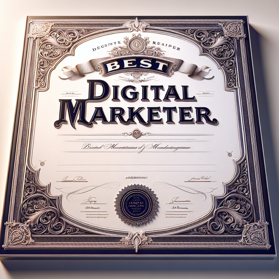 Best Digital Marketer Award Certificate Blank Meme Template