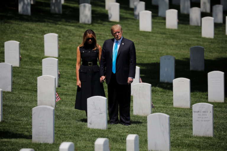Donald Trump Melania Arlington military cemetery Blank Meme Template