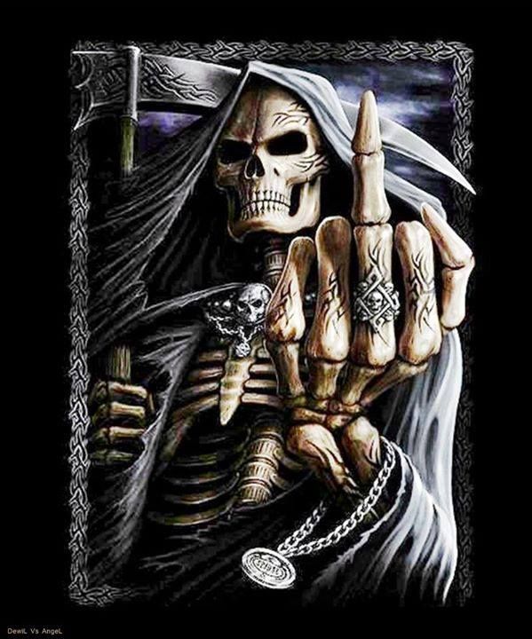 Middle finger skull Blank Meme Template