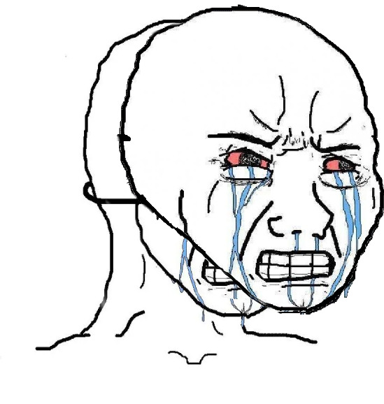 sad and crying wojak with sad and crying mask Blank Meme Template