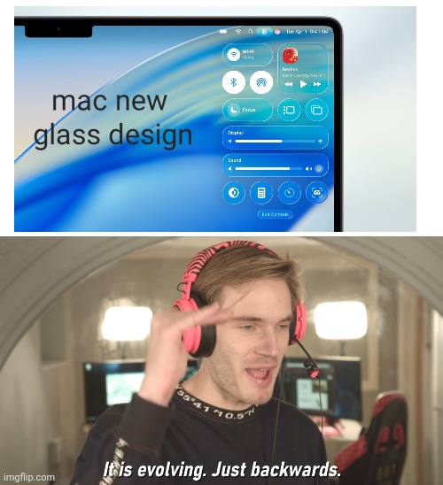 "new" glass design | image tagged in evolution,its evolving just backwards,nudes | made w/ Imgflip meme maker