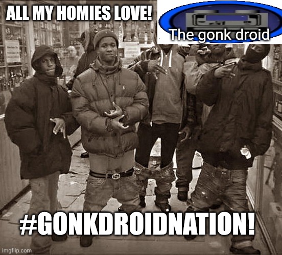 Gonk droid appreciation post | ALL MY HOMIES LOVE! The gonk droid; #GONKDROIDNATION! | image tagged in all my homies hate,lego star wars,star wars,memes | made w/ Imgflip meme maker