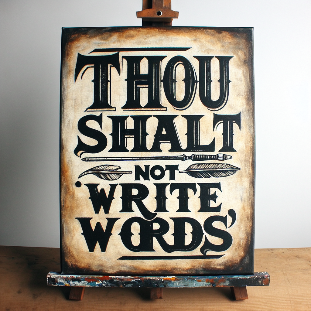 THOU SHALT NOT WRITE WORDS Blank Meme Template