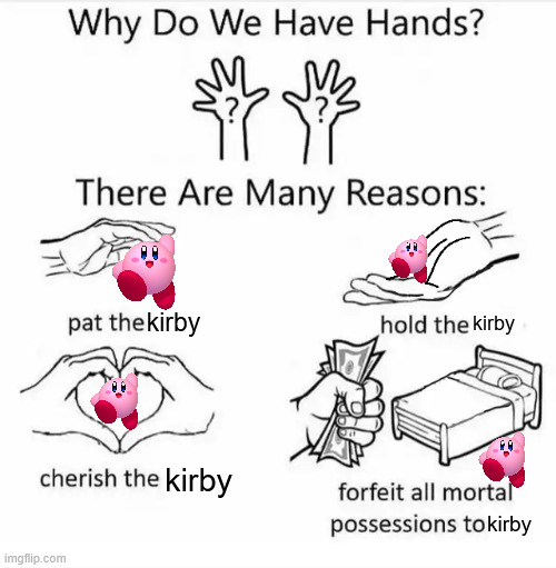 why do we have hands | kirby; kirby; kirby; kirby | image tagged in why do we have hands | made w/ Imgflip meme maker