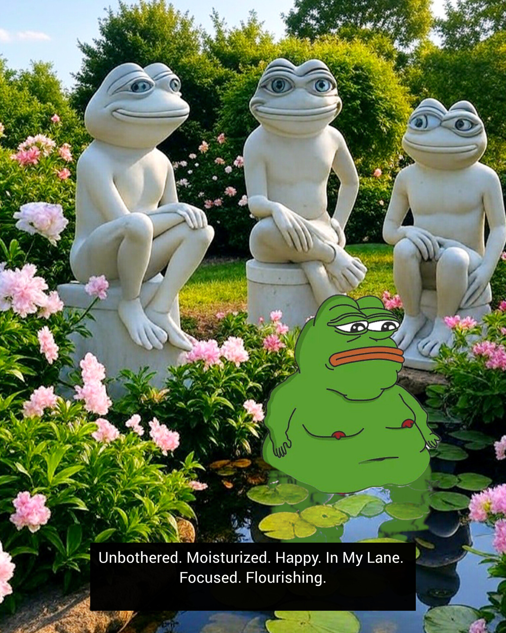 High Quality Unbothered. Moisturized. Happy. In My Lane. Focused. Flourishing Blank Meme Template