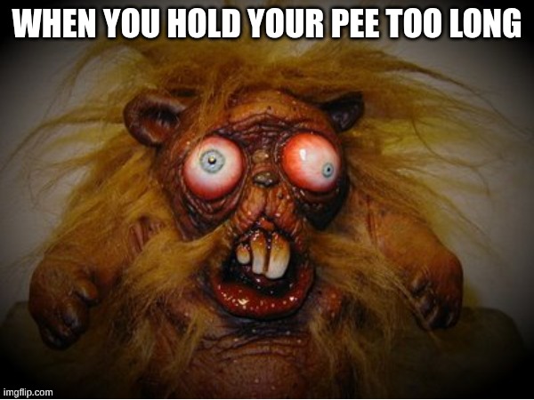 when you hold your pee too long | WHEN YOU HOLD YOUR PEE TOO LONG | image tagged in funny meme | made w/ Imgflip meme maker