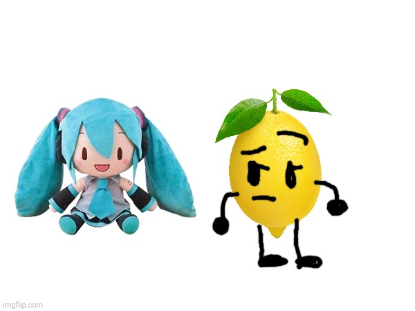 Test aka '"lemony" stares at a miku plushie' | image tagged in lemon,lemons,when life gives you lemons,when life gives you lemons x,when lif gives you lemons,random tag i decided to put | made w/ Imgflip meme maker