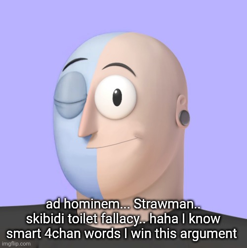 ena | ad hominem... Strawman.. skibidi toilet fallacy.. haha I know smart 4chan words I win this argument | image tagged in ena | made w/ Imgflip meme maker