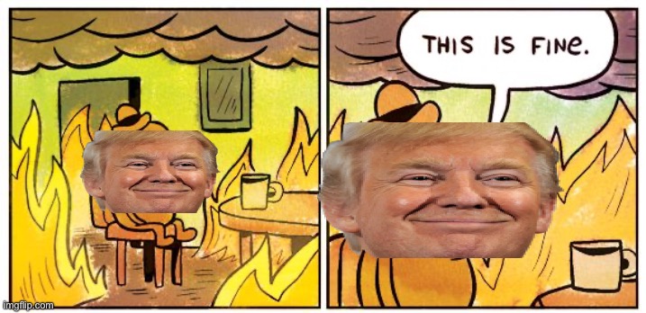 The World Ignores Trump | image tagged in memes,this is fine | made w/ Imgflip meme maker