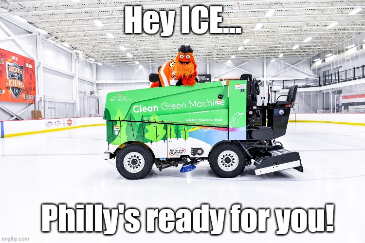 Gritty no kings | Hey ICE... Philly's ready for you! | image tagged in gritty,no kings | made w/ Imgflip meme maker
