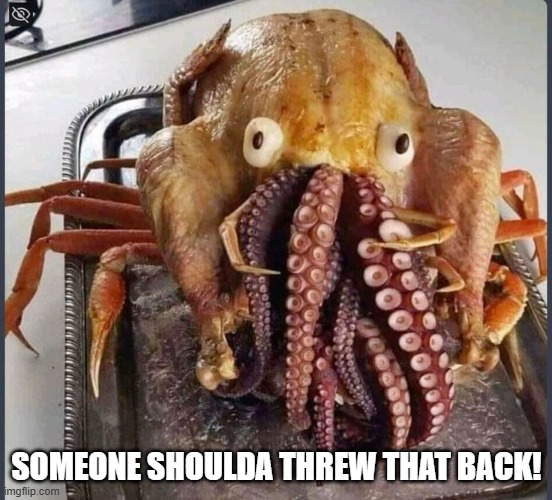 Sea Creature | SOMEONE SHOULDA THREW THAT BACK! | image tagged in cursed image | made w/ Imgflip meme maker