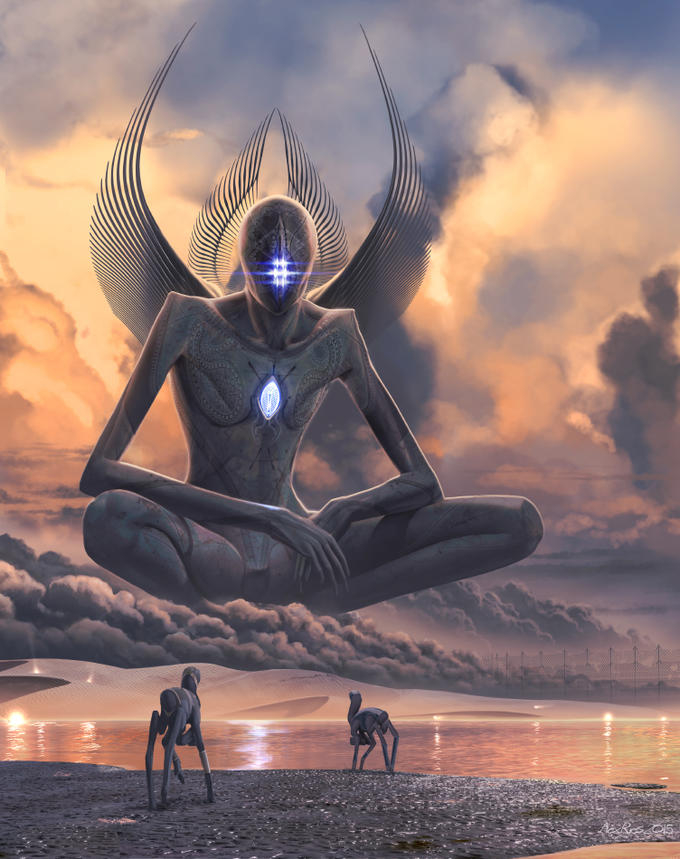 God meditating Blank Meme Template