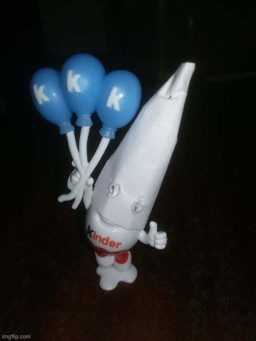 Ku Klux Kinder egg | image tagged in kinder,egg,kkk,ku klux klan,toy,funny | made w/ Imgflip meme maker