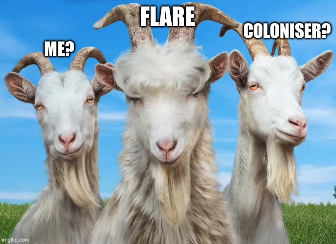 FLARE ME? COLONISER? | made w/ Imgflip meme maker