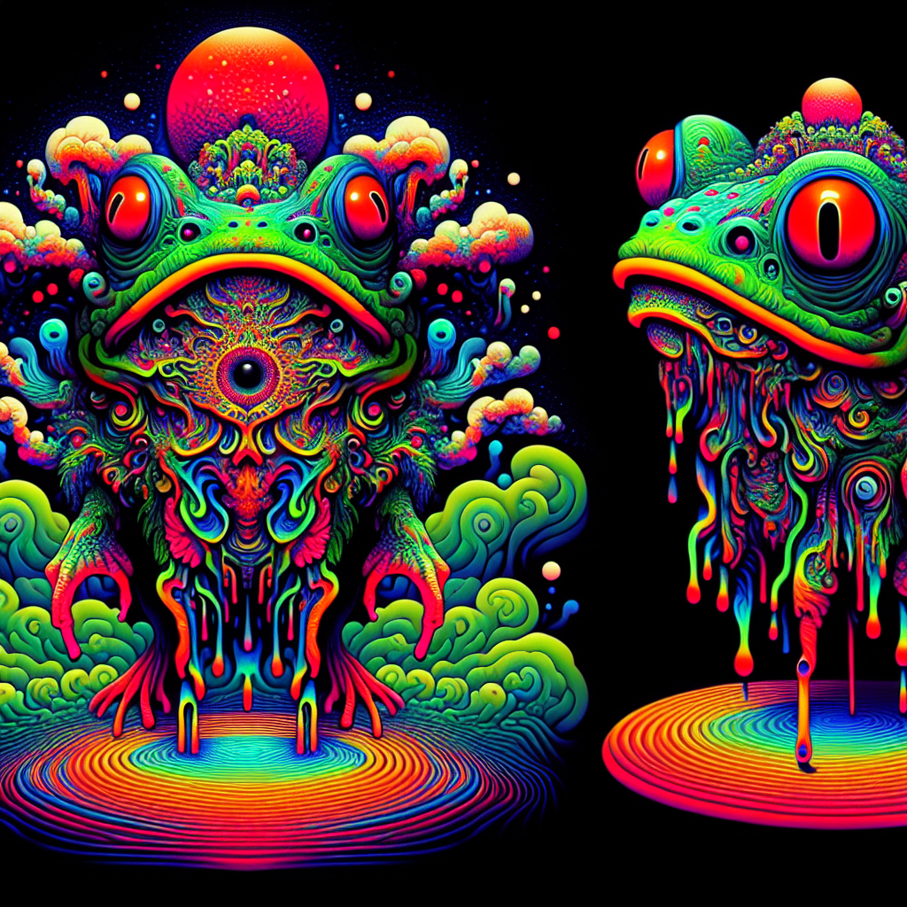 Creepy psychedelic froggo Blank Meme Template