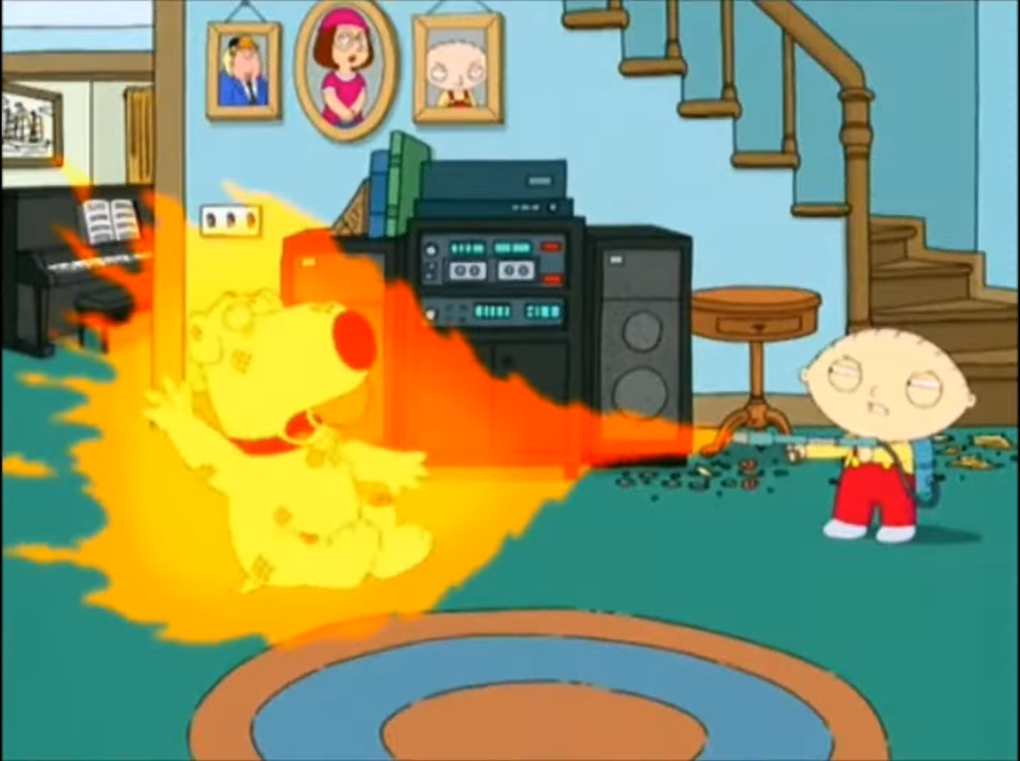 High Quality Stewie Griffin Flamethrower Blank Meme Template