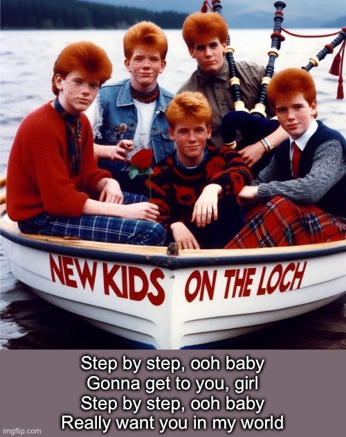 Step by step | Step by step, ooh baby
Gonna get to you, girl
Step by step, ooh baby
Really want you in my world | image tagged in new,kids,boys | made w/ Imgflip meme maker