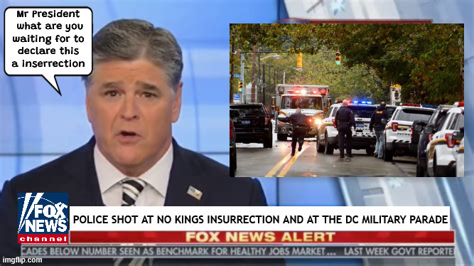 FOXAGANDA Trump calls for Insurrection Act | image tagged in trump calls for insurrection act,fascist takeover,maga matilta,martial law,curfew,ice raids migrants at home | made w/ Imgflip meme maker